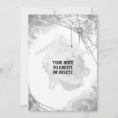 白黒の衣装ハロウィーン誕生日パーティー 招待状 (裏面)