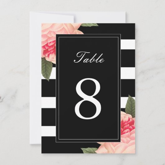 白黒の表ストライプ番付き文字 招待状 (裏面)