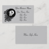 白黒の装飾シルエットガール 名刺 (正面/裏面)