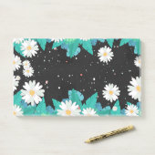 白黒の装飾フローラ縁どテンプレート ポストイット (デスク)