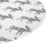 白黒の装飾歩くムースシルエット カッティングボード (角)