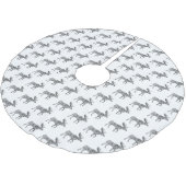 白黒の装飾歩くムースシルエット ブラッシュドポリエステルツリースカート (アングル)