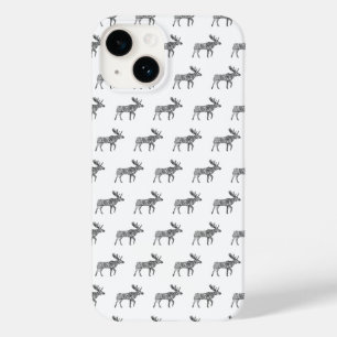 白黒の装飾歩くムースシルエット Case-Mate iPhone 14ケース