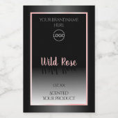 白黒の製品ラベルのピンクのフレームロゴ フードラベル (シングルラベル)