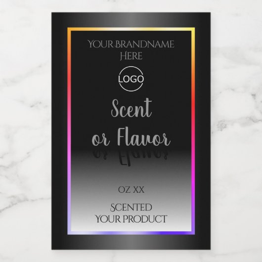 白黒の製品ラベルのフレカラフルームロゴ フードラベル (シングルラベル)