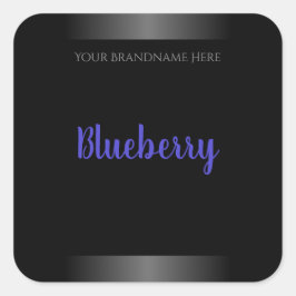 白黒の製品ラベルの青い枠 スクエアシール