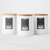 白黒の製品ラベルの青い枠 フードラベル (ボトル)