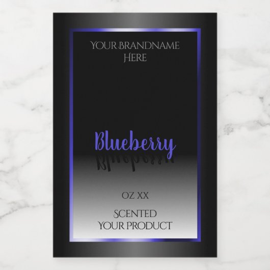 白黒の製品ラベルの青い枠 フードラベル (シングルラベル)