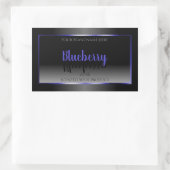 白黒の製品ラベルの青い枠 長方形シール (バッグ)