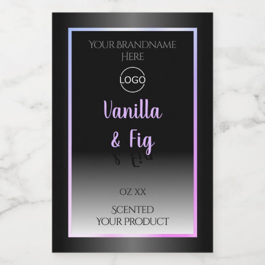 白黒の製品ラベル明るいフレームロゴ フードラベル (シングルラベル)