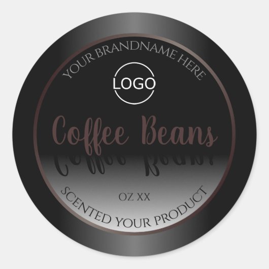 白黒の製品ラベルBurgundyフレームロゴ ラウンドシール (正面)