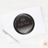 白黒の製品ラベルBurgundyフレームロゴ ラウンドシール (封筒)