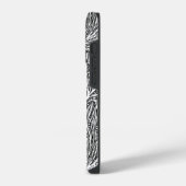 白黒の複雑なフローラデザイン iPhoneケース (左側面)