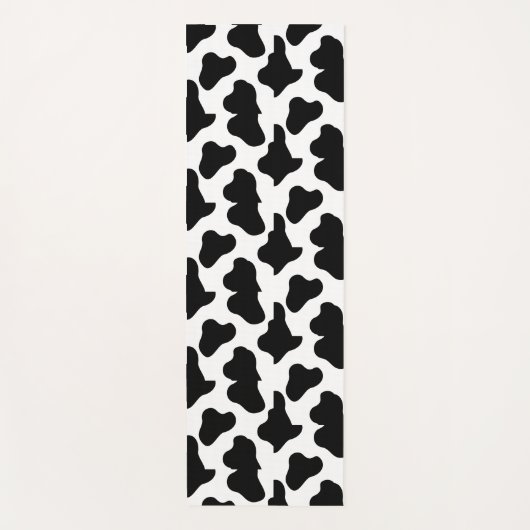 白黒の西フェイク牛革 ヨガマット (正面)