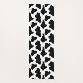 白黒の西フェイク牛革 ヨガマット (裏面)