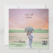 白黒の西ヴィンテージ華美フレー結婚ム 招待状 (裏面)