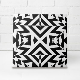 白黒の見えないOpアートの幾何学的パターン タイル