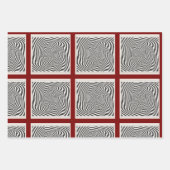 白黒の視渦の渦巻き ラッピングペーパーシート (正面)