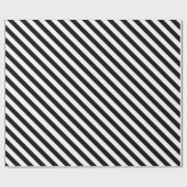白黒の角度付きストライプ ラッピングペーパー (フラット)