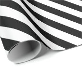 白黒の角度付きストライプ ラッピングペーパー (ロールコーナー)