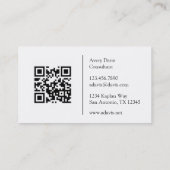 白黒の解剖学アートバックマッスルQRコード 名刺 (裏面)