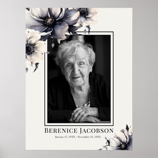 白黒の記念お祝い ポスター (正面)