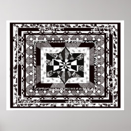 白黒の詳細な巨大な部屋アートポスター ポスター