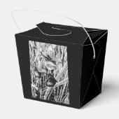 白黒の誕生日パーティーのお願いボックス フェイバーボックス (裏面サイド)