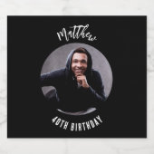 白黒の誕生日パーティー ビールラベル (シングルラベル)