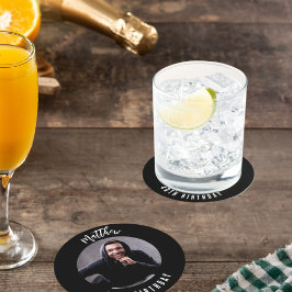 白黒の誕生日パーティー ラウンドペーパーコースター