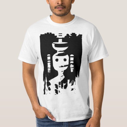 白黒の謎の姿(AI Art) Tシャツ (正面)