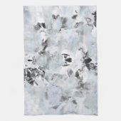 白黒の豪華な抽象芸術アーモダント キッチンタオル (縦)