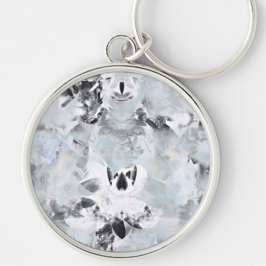 白黒の豪華な抽象芸術アーモダント キーホルダー (正面)