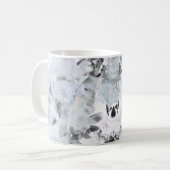 白黒の豪華な抽象芸術アーモダント コーヒーマグカップ (正面左)