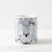 白黒の豪華な抽象芸術アーモダント コーヒーマグカップ (中央)