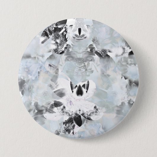 白黒の豪華な抽象芸術アーモダント 缶バッジ (正面)
