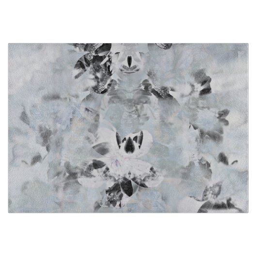 白黒の豪華な抽象芸術モダン芸術 カッティングボード (正面)