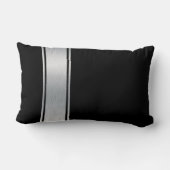 白黒の貴族の独身男性モノグラム ランバークッション (裏面)