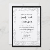 白黒の赤いボヘミアの優雅な結婚式招待状 招待状 (裏面)