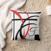 白黒の赤いモダンによって曲げられるデザイン クッション (ブランケット)