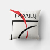 白黒の赤いモダンによって曲げられるデザイン クッション (裏面)