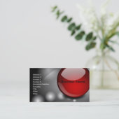 白黒の赤いモダンのカッコいいの名刺 名刺 (スタンド正面)