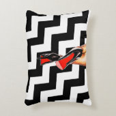 白黒の赤い底はかかとポンプファッションに蹄鉄を打ちます アクセントクッション (正面(垂直))