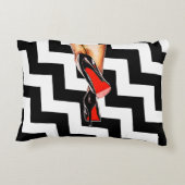 白黒の赤い底はかかとポンプファッションに蹄鉄を打ちます アクセントクッション (裏面)