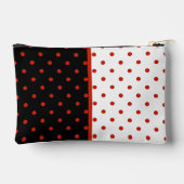 白黒の赤い水玉模様パターン アクセサリーポーチ (裏面)