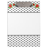 白黒の赤い花の花 クリップボード (正面)