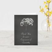 白黒の赤ん坊の息を打ってくれてありがとう カード (黄色い花)