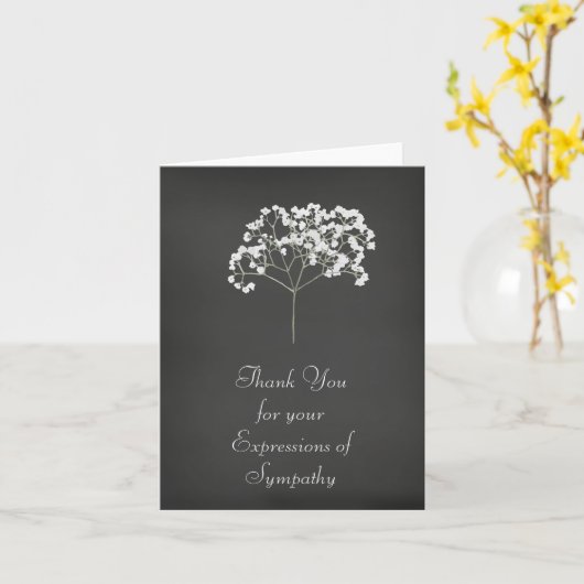 白黒の赤ん坊の息を打ってくれてありがとう カード (黄色い花)