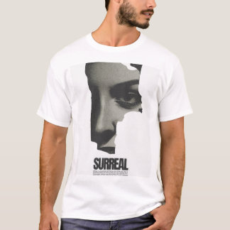 白黒の超現実的な顔のコラージュアート Tシャツ