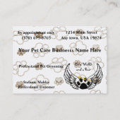 白黒の足によってはペットの世話の名刺が飛びます 名刺 (裏面)